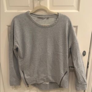 Athleta Light Gray Crew Neck Sweatshirt